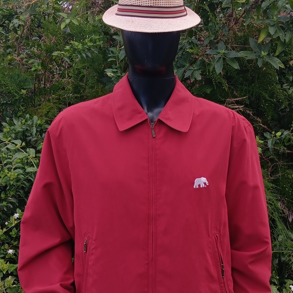 Newport Harbor Men's Vintage Red Full Zip Monogrammed 5 Pocket Jacket